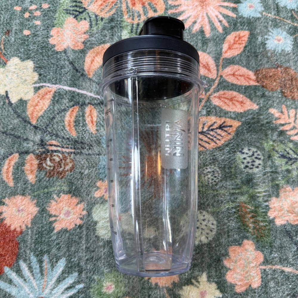 Nutri Ninja 24oz Replacement Blender Cup with Sip and Seal Lid Clear Black 710ml